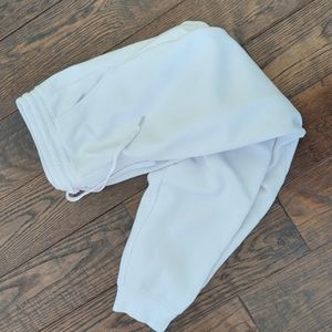 INDEPENDENT TRADING CO. I White Fleece-Lined Drawstring Sweat Pant Joggers, L